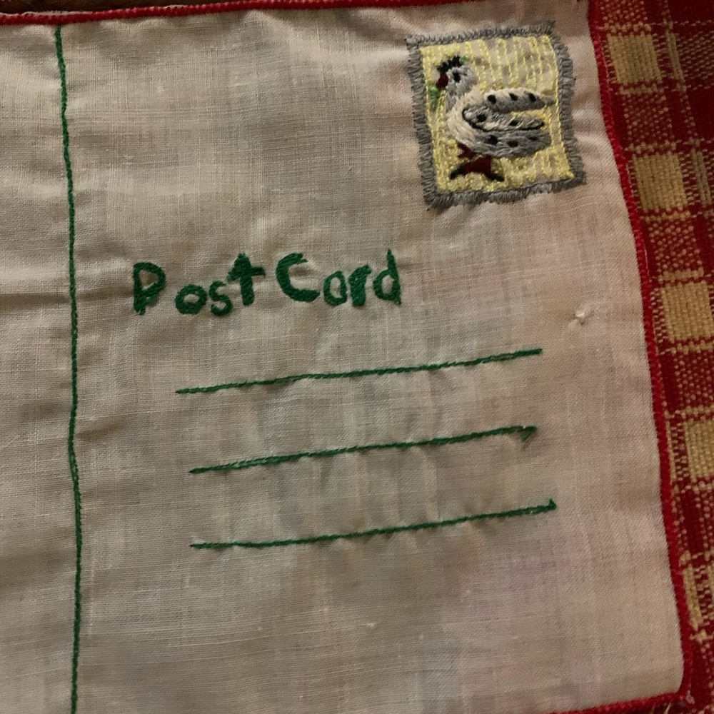 Holiday Postcards Cocktail Napkins Embroider Christmas Cloth Mid Century Linens - Picture 5 of 14
